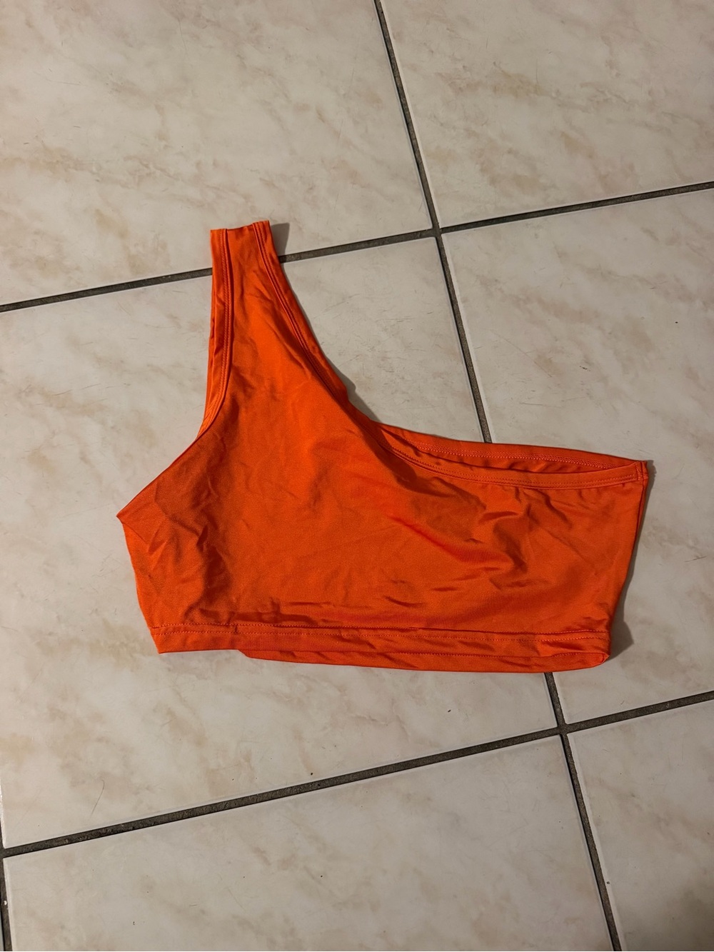One-Shoulder Orange Women’s Crop Top set